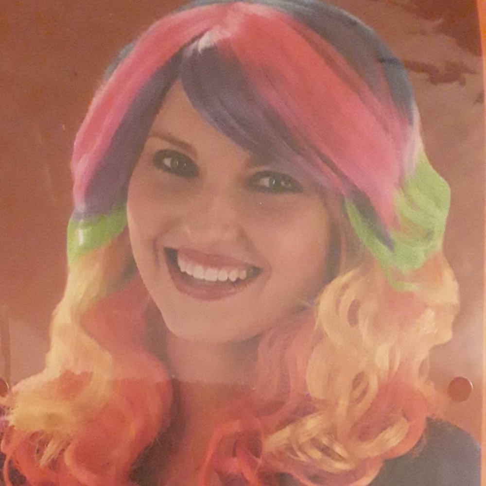 Candy Swirl Multi- Color Shoulder Length Wig~ Brand NEW in Package